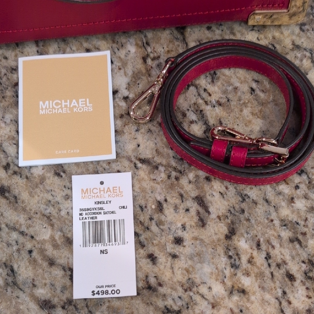 Michael Kors Red Handbag - Picture 6 of 7